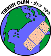 The world with a band aid and the words Tikkun Olam.